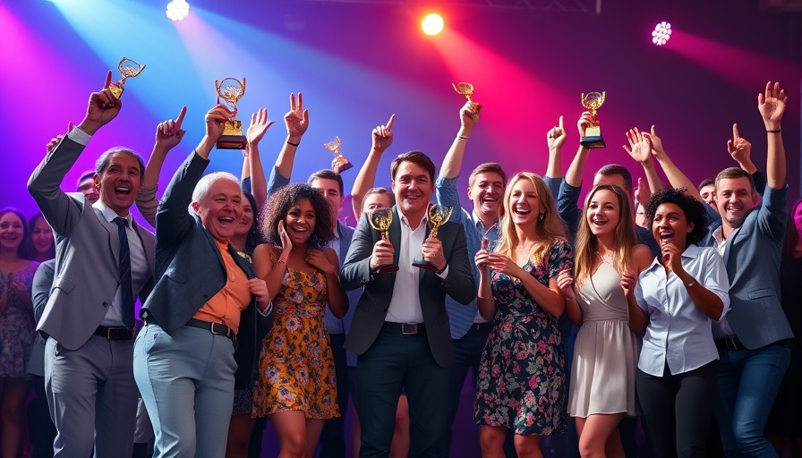 Celebration on stage during Sterling Customer Experience Award