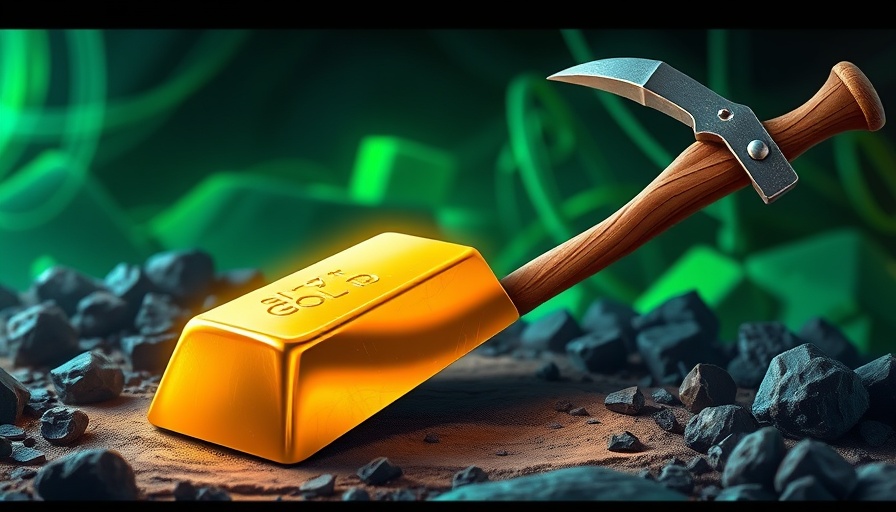 Gold and Silver Prices Hit All-Time Highs concept art with gold bar and pickaxe.