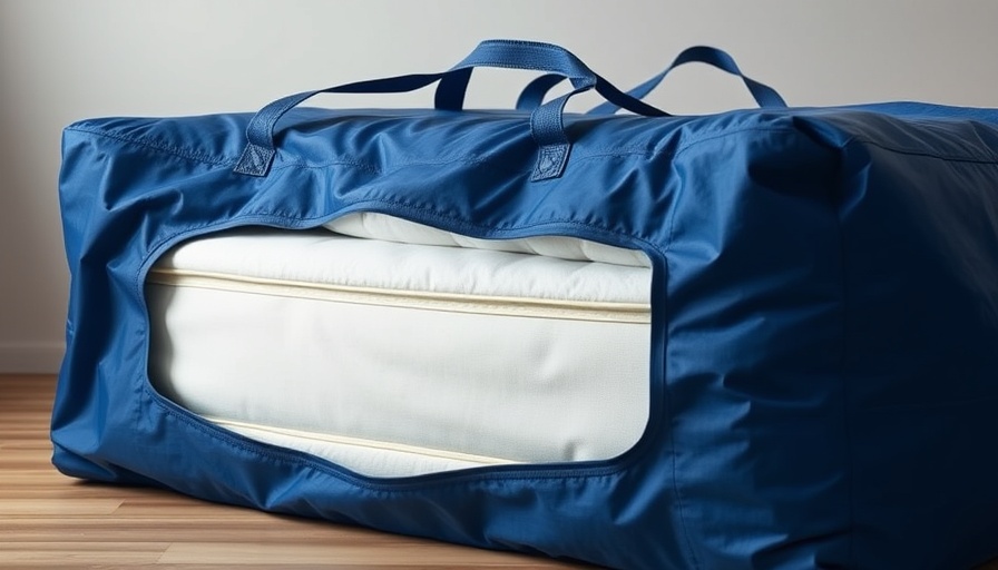 Easy-to-Move Mattress Bags with handles and visible white mattress.