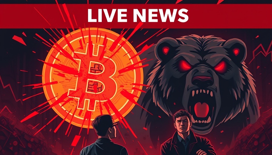 Crypto crash analysis with Bitcoin and roaring bear.