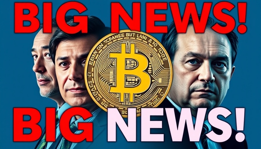 Bright collage with Bitcoin symbol and bold text on blue background.