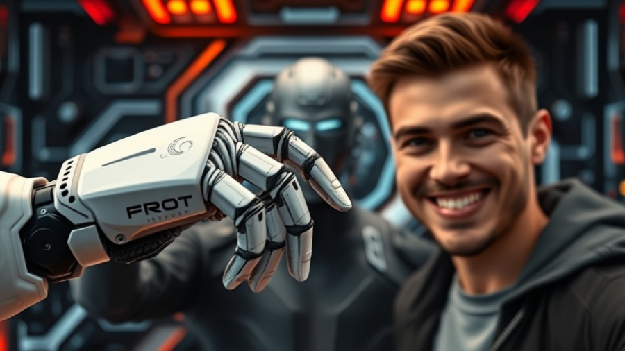 AI Layoffs Are Coming - robotic and human handshake in futuristic scene.