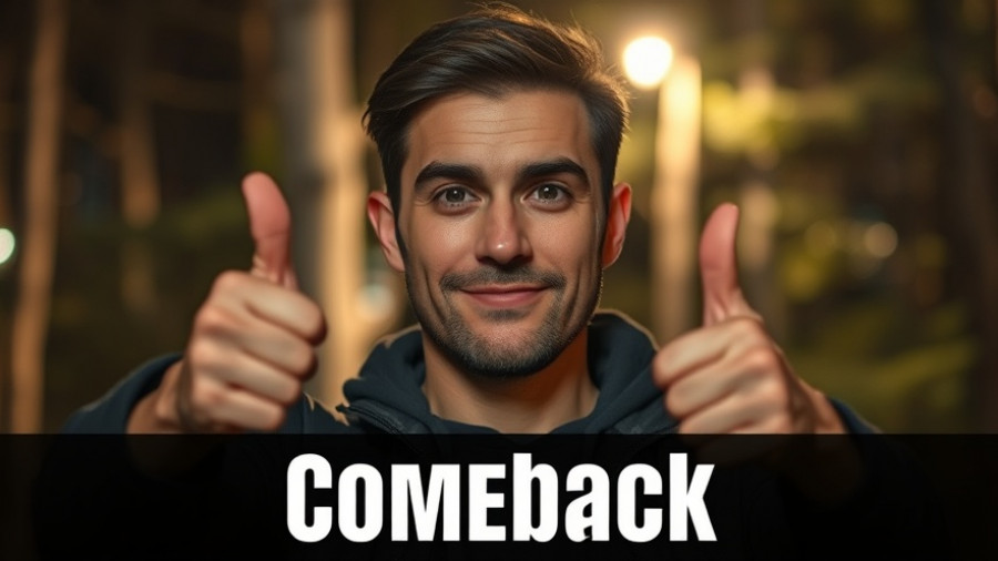 Determined person thumbs up at night with comeback text, Bitcoin Recovery.