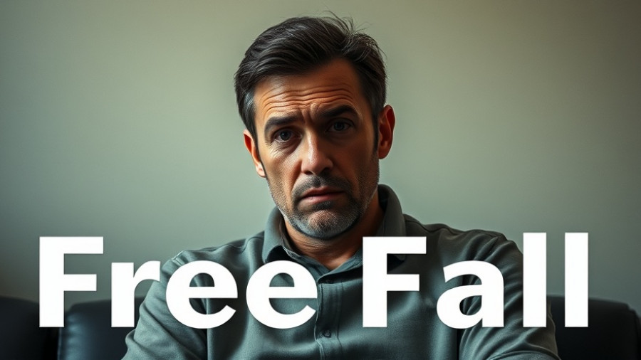 Concerned man in chair with 'Free Fall' text related to Bitcoin.