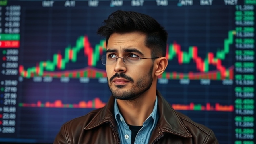 Confident man with stock chart overlay representing triple cycle breakout pattern.