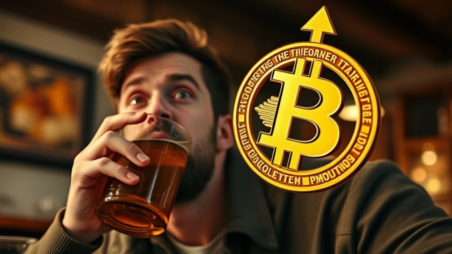 Bitcoin bull trend concept with rising symbol and alert icon.