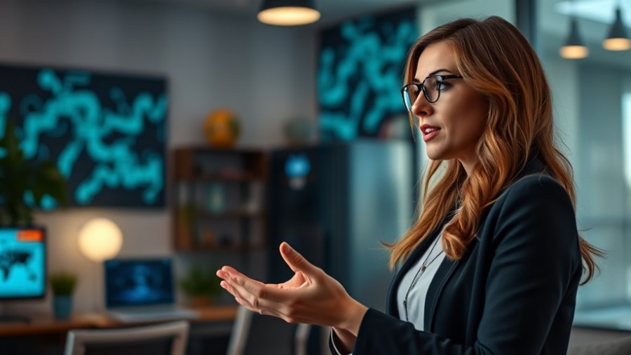 Confident woman explaining passive income crypto strategies.