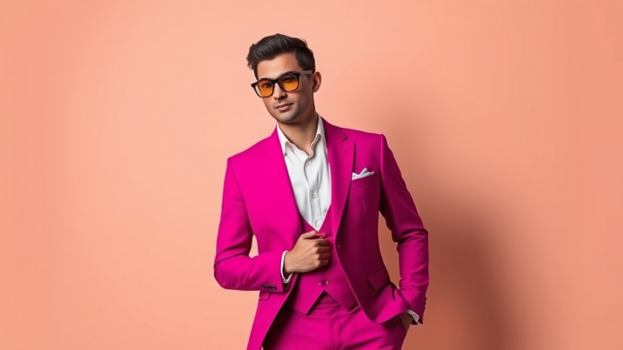 Stylishly dressed man in magenta suit at Babyface Concert South Africa.
