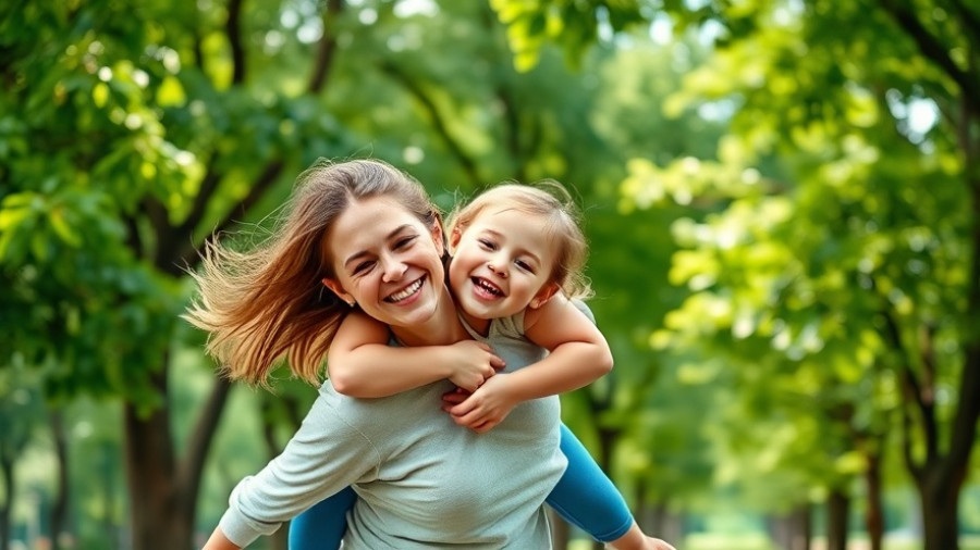 Super healthy outdoor activities with playful mother and daughter in park.