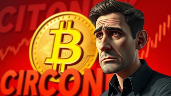 Bitcoin analysis crisis theme, total wipeout concept.