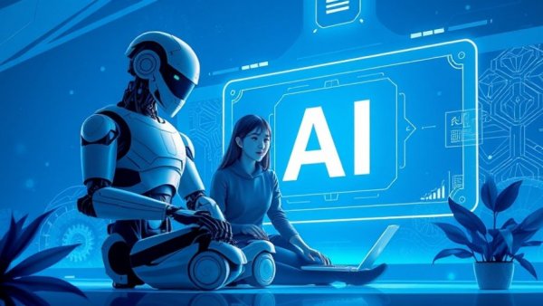 Agentic AI vs RPA differences illustration with robot and screen.