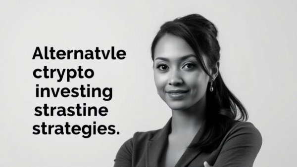 Crypto investing strategies: grayscale portrait with bold investment advice.
