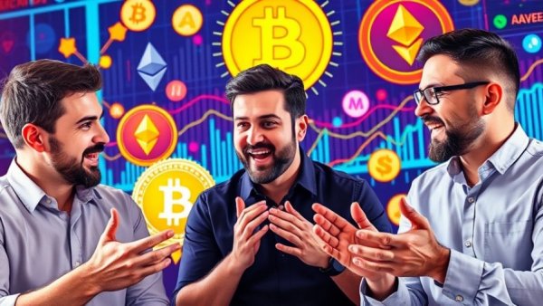 Discussion on DeFi adoption by institutions with cryptocurrency symbols.