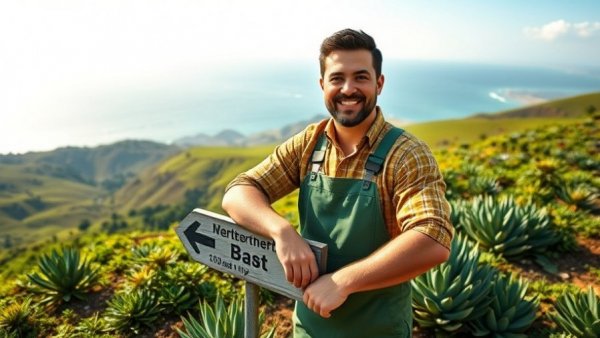 Gardener in lush landscape, symbolizing Indigenous Gardening Myths.
