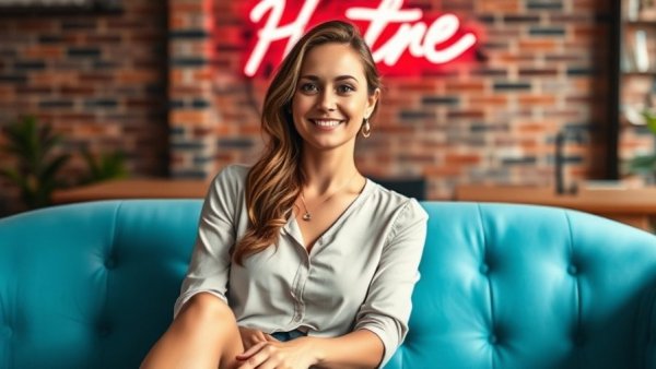 Confident woman considering questions before setting 2026 goals in an office.