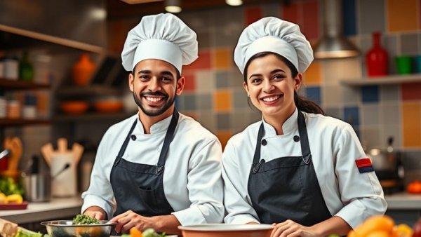 Excited chefs in Taste Master Junior competition.