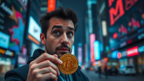 Curious individual pondering crypto treasury companies selling, dynamic scene.