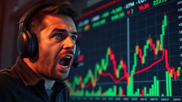 Crypto Bloodbath reaction shocked man, cryptocurrency crash chart