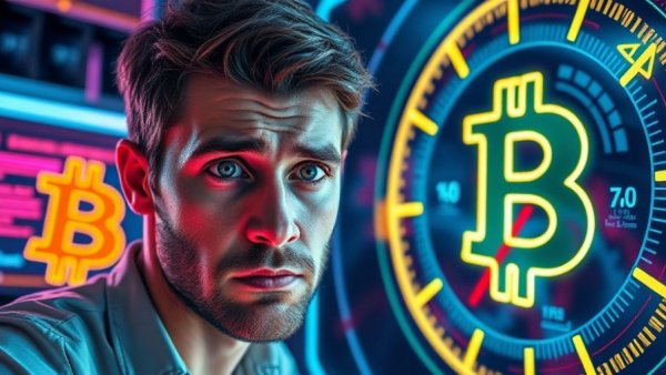 Fear and Greed Index in Cryptocurrency with bitcoin symbol.