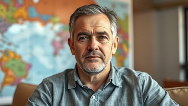 Neutral man with map background, NVIDIA impact on cryptocurrency market.