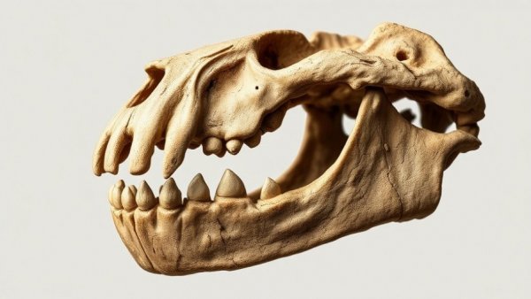 Close-up of ancient human mandible showing genetic variation