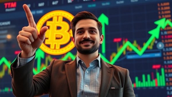 Bitcoin price bounce depicted with upward arrows and digital graphics.