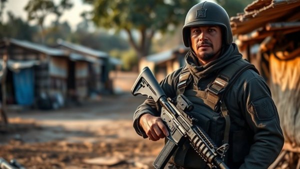 Security personnel guarding in rural area related to Marius van der Merwe assassination.