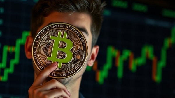 Young speaker discussing Long Trade Setup on Bitcoin with financial chart.