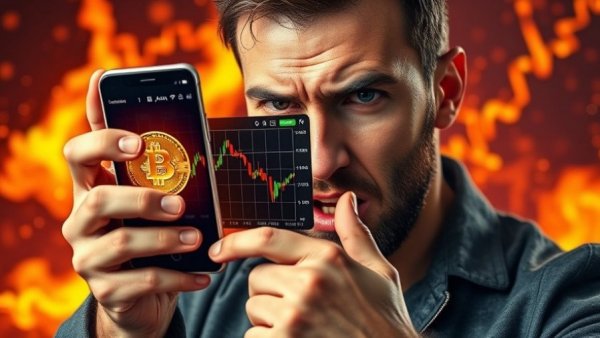 Bitcoin reversal trend analysis on smartphone screen