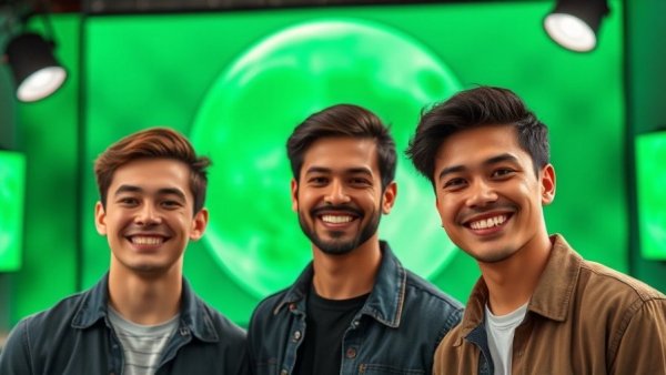 Daily Crypto Live Streams: Two men going live with a moon logo backdrop.