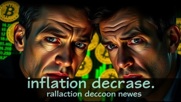 Bitcoin Reaction to Inflation Data: Mixed reactions to inflation news with Bitcoin symbols.