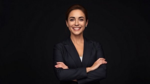 Confident businesswoman embracing digital transformation in Africa.