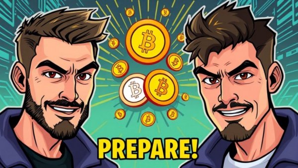 Bitcoin strategies for 2026 graphic with contrasting portraits and crypto symbols.