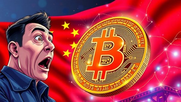 China Crypto Comeback with Bitcoin and Chinese flag backdrop
