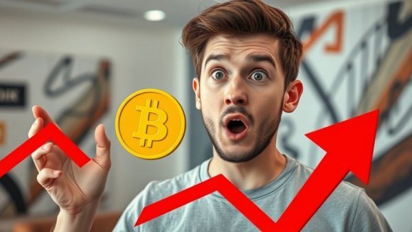 Surprised young man with Bitcoin price drop symbol - Bitcoin Price Analysis