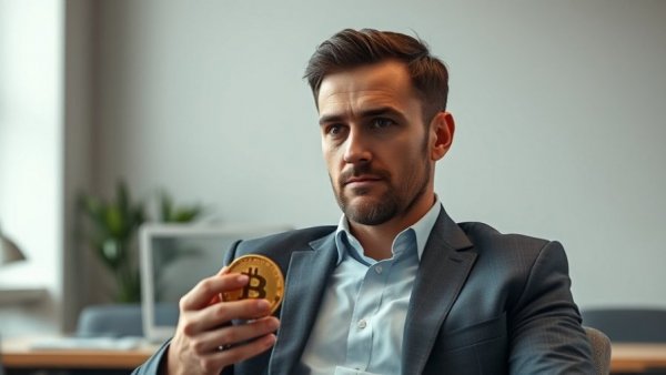 Man discussing Bitcoin Price Predictions in office setting.