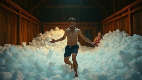 Buy Bitcoin Today - Young man standing in foam at night, dynamic scene.