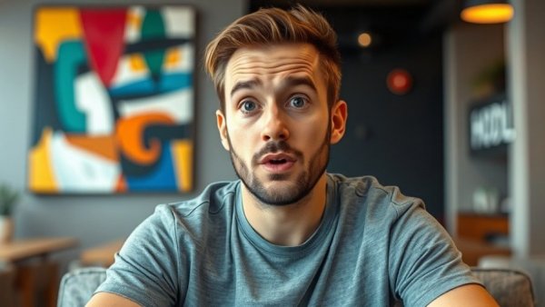 Bitcoin investors: surprised man with HODL text background.