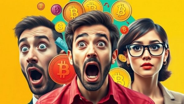 Trump make crypto explode visual collage with surprised expressions