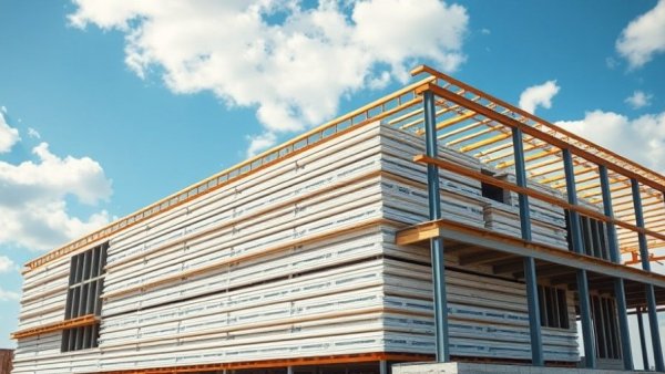Insulated panels at construction site showcasing improved timelines.