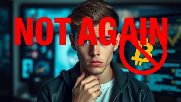 Bitcoin Rejection frustration with crossed-out symbol and red text.