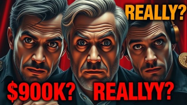 Bitcoin price predictions with bold $90K speculation and intense expressions.