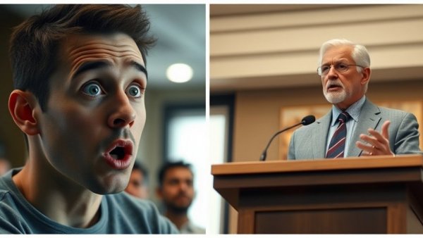 Bitcoin price movement analysis featuring a shocked young man and a speaker.