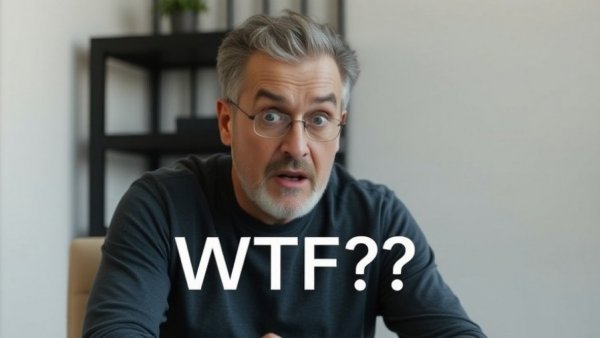 Surprised man with 'WTF' text, expressing shock, Bitcoin related.