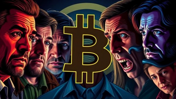 Bitcoin Is Fooling You - collage of faces with dramatic expressions, Bitcoin symbol.