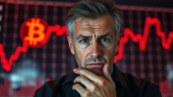 Bitcoin Bottom Signal concept with man and graph.