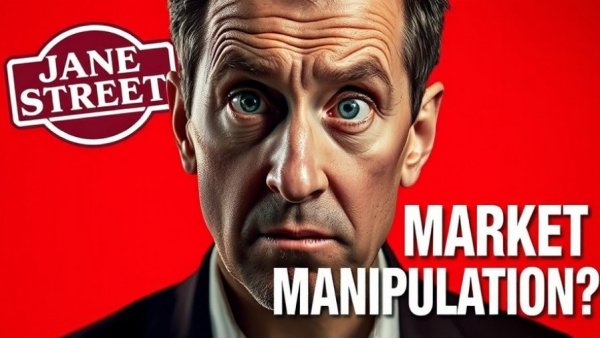 Concerned man questioning market manipulation with Jane Street logo.