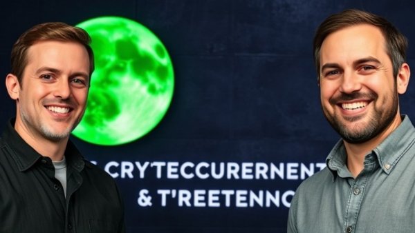 Daily Crypto Live stream announcement with two hosts and logo