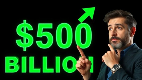 $150 billion cryptocurrency investment concept with confident man.