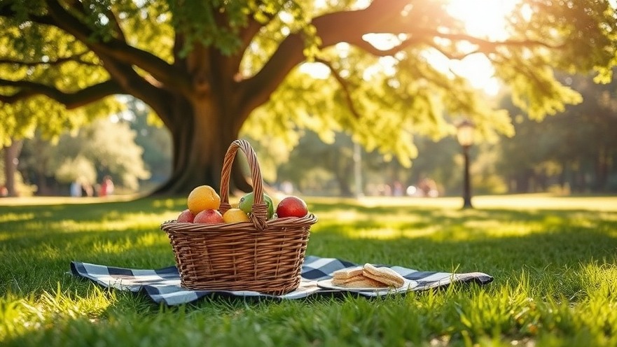 Tranquil Delta Park picnic scene with nature's beauty and wildlife.